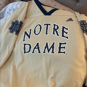 Adidas Gold Notre Dame Jersey with Navy Details